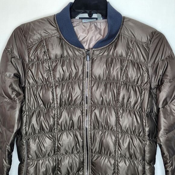 Athleta Dobby Goose Down Puffer Jacket Size Medium - Picture 3 of 11